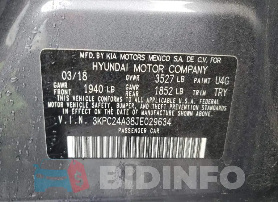 3KPC24A38JE029634 Photo# 13