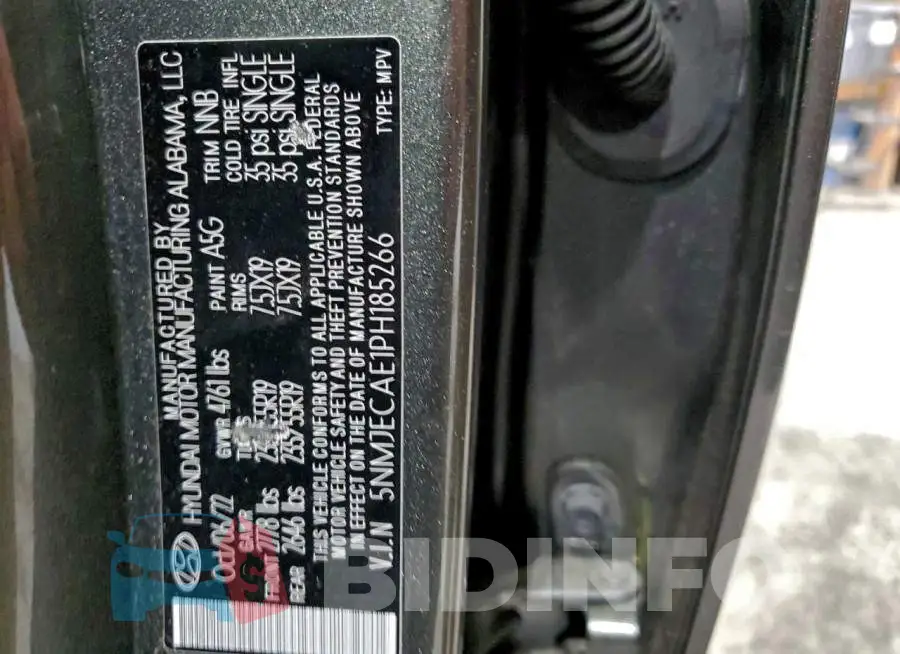 5NMJECAE1PH185266 Photo# 13