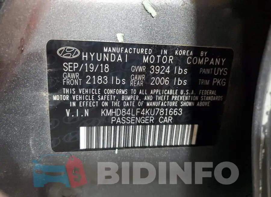 KMHD84LF4KU781663 Photo# 12