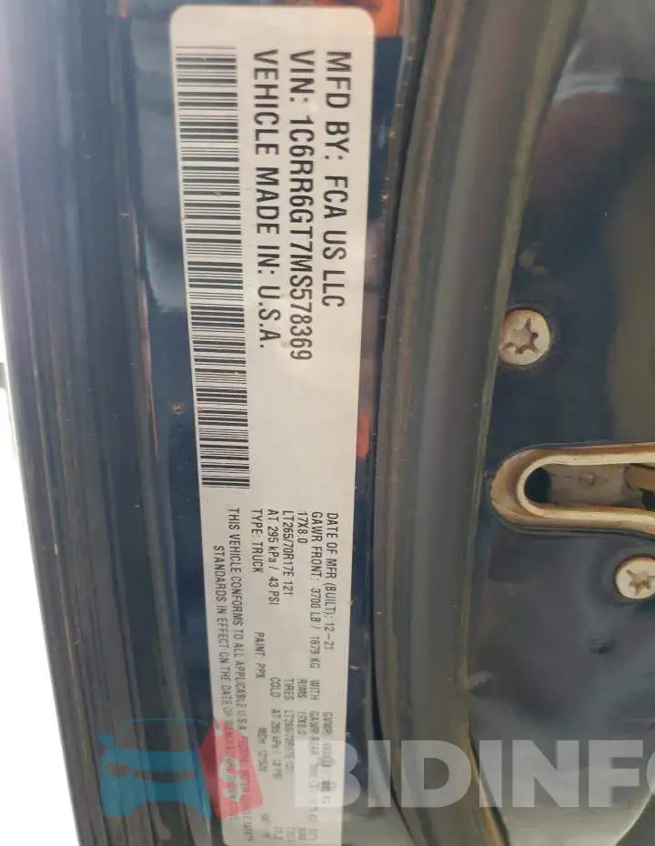 1C6RR6GT7MS578369 Photo# 12