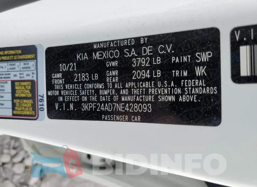 3KPF24AD7NE428093 Photo# 13