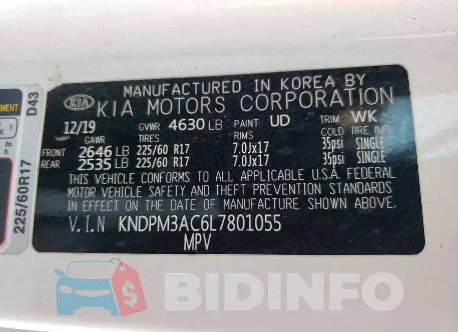 KNDPM3AC6L7801055 Photo# 14