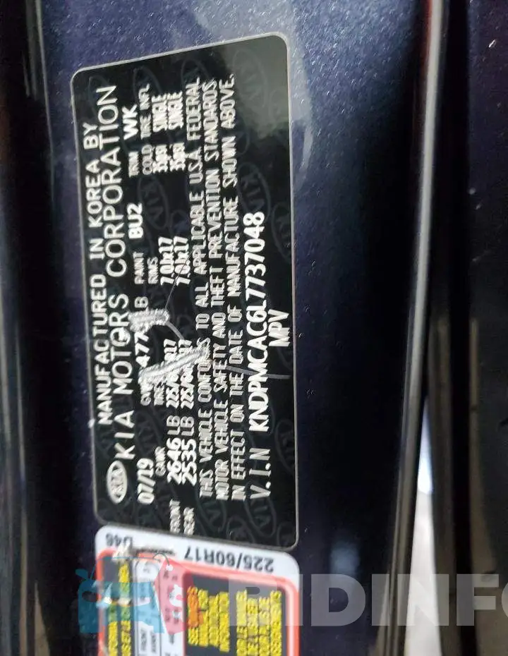 KNDPMCAC6L7737048 Photo# 14