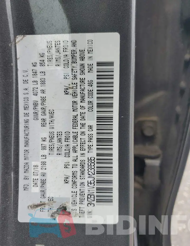 3MZBN1V35JM238585 Photo# 12