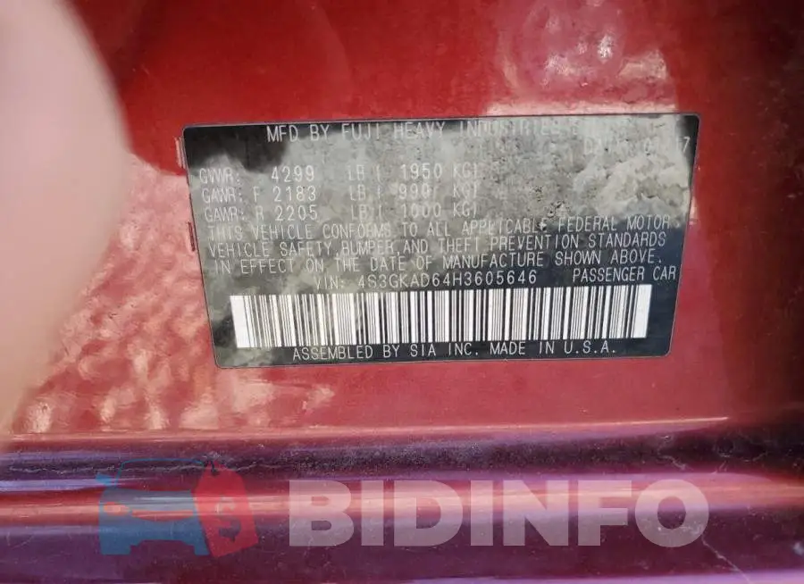 4S3GKAD64H3605646 Photo# 12