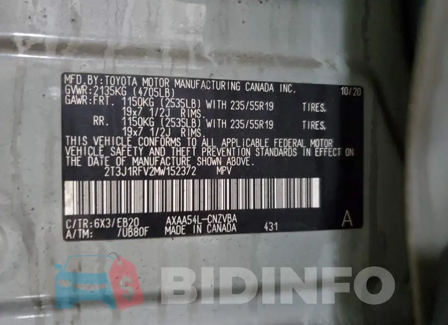 2T3J1RFV2MW152372 Photo# 13