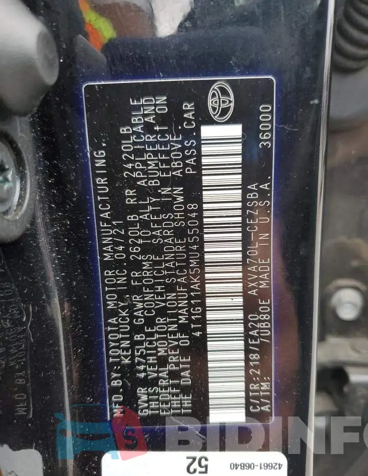 4T1G11AK5MU455048 Photo# 12