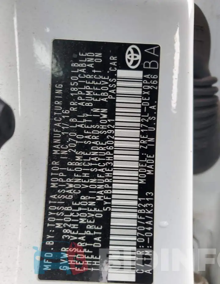 5YFBPRHE3HP602921 Photo# 13