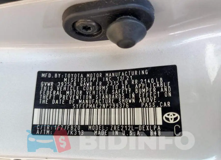 5YFEPMAE2NP299376 Photo# 13