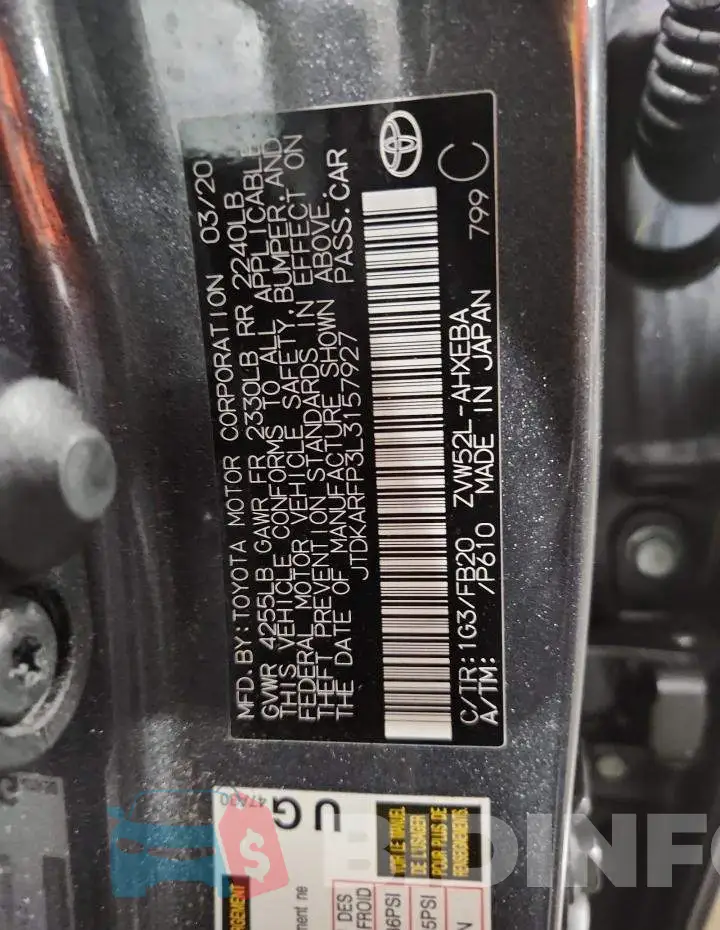 JTDKARFP3L3157927 Photo# 13