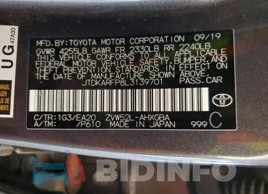 JTDKARFP8L3139701 Photo# 12