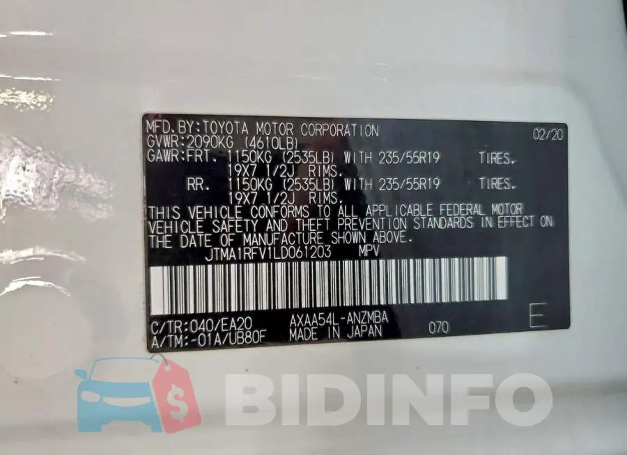 JTMA1RFV1LD061203 Photo# 13
