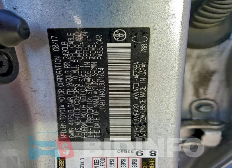 JTNB11HK0J3031634 Photo# 13