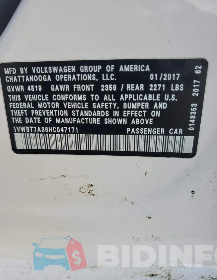 1VWBT7A36HC047171 Photo# 12