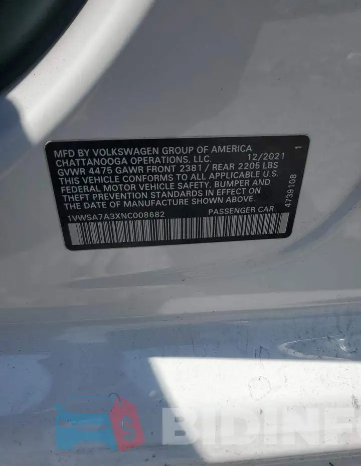 1VWSA7A3XNC008682 Photo# 12