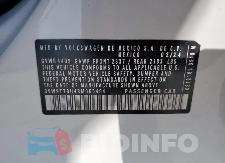3VW9T7BU4RM055484 Photo# 12
