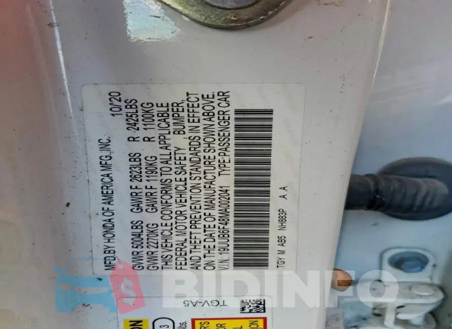 19UUB6F48MA002041 Photo# 12