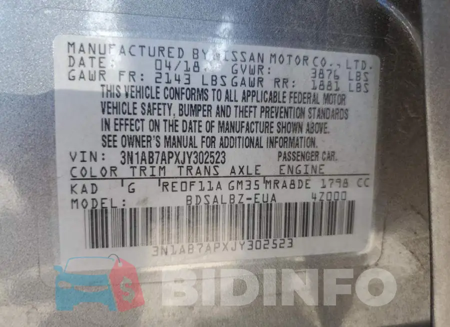 3N1AB7APXJY302523 Photo# 12