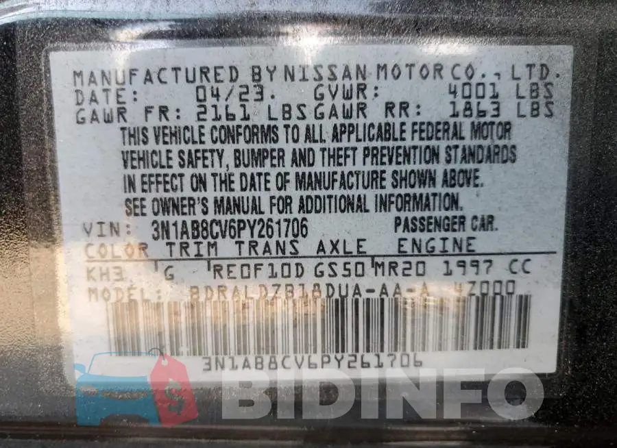 3N1AB8CV6PY261706 Photo# 12