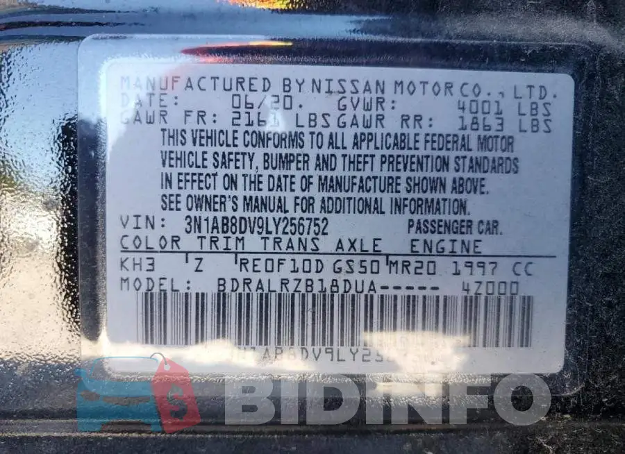 3N1AB8DV9LY256752 Photo# 12