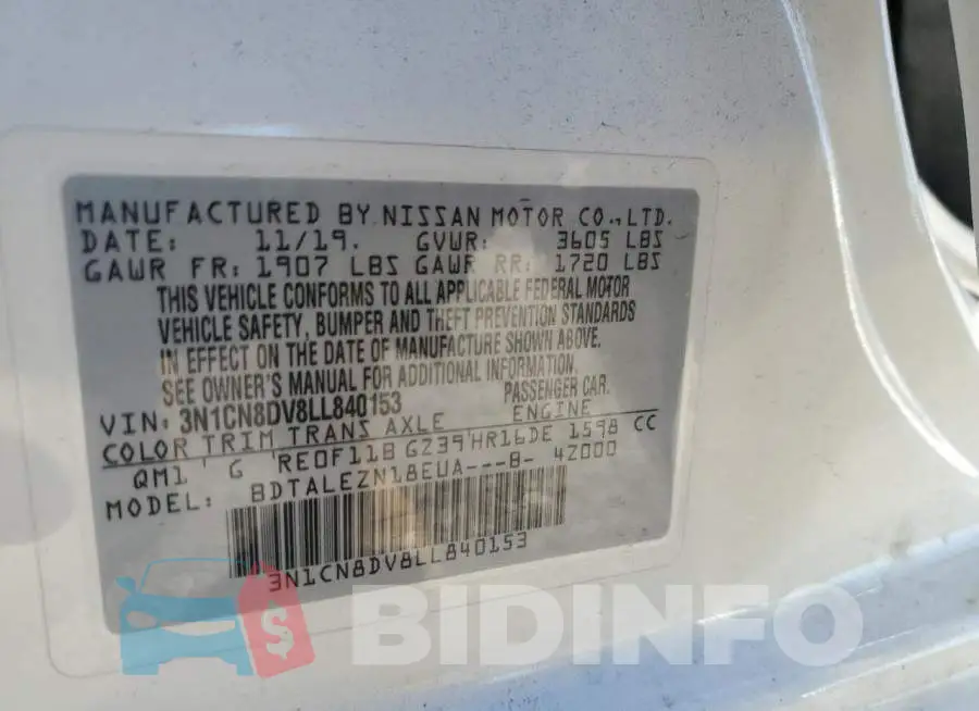 3N1CN8DV8LL840153 Photo# 13