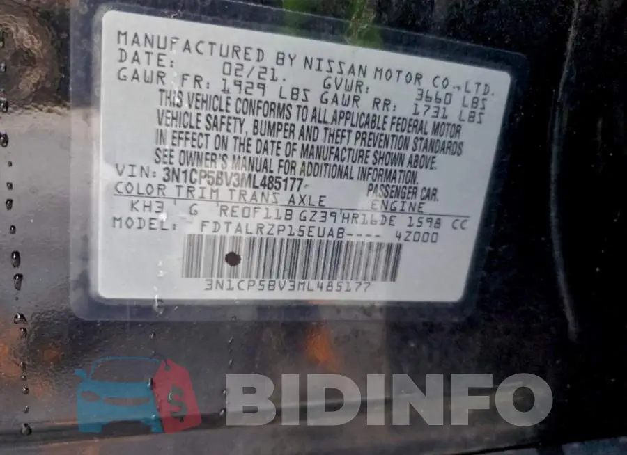 3N1CP5BV3ML485177 Photo# 14