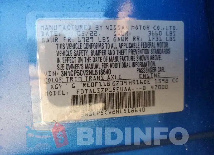 3N1CP5CV2NL518640 Photo# 13