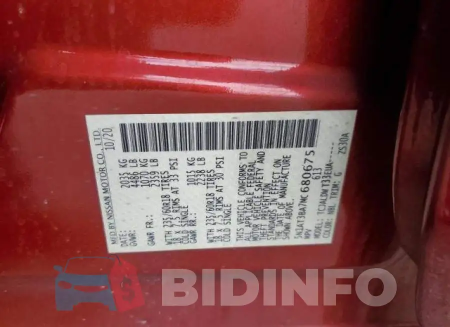 5N1AT3BA7MC680675 Photo# 12