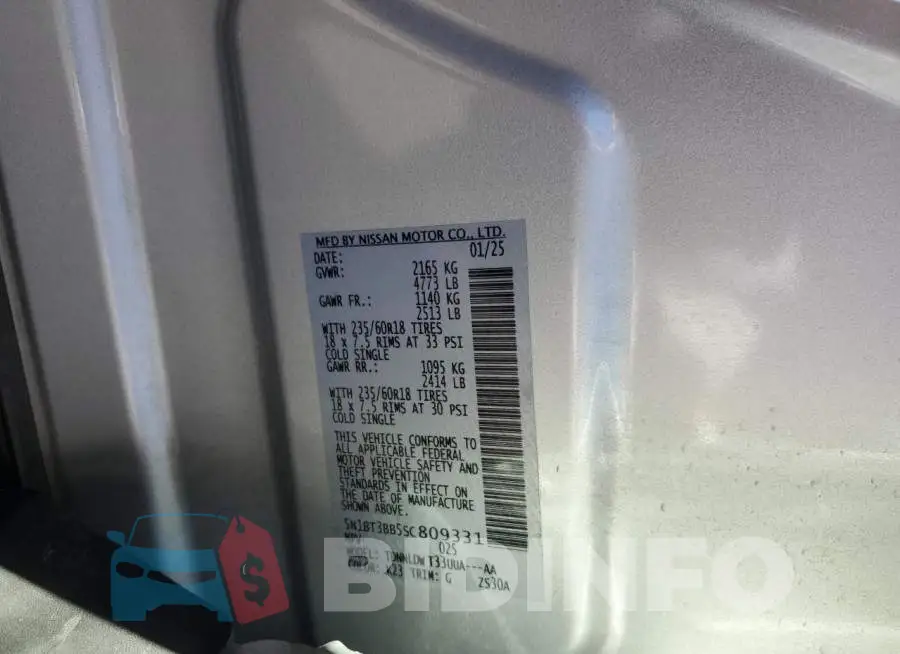 5N1BT3BB5SC809331 Photo# 13