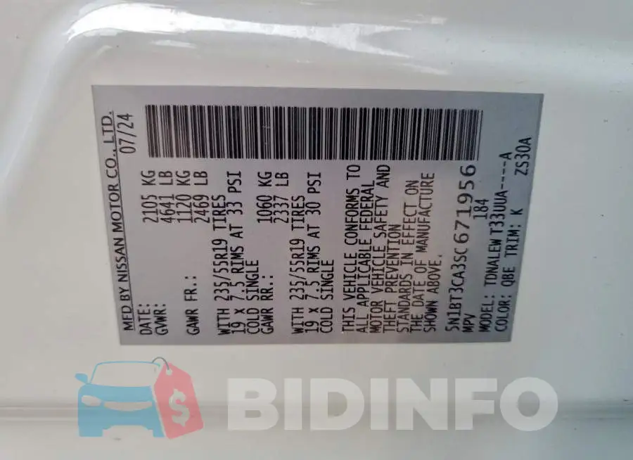 5N1BT3CA3SC671956 Photo# 13