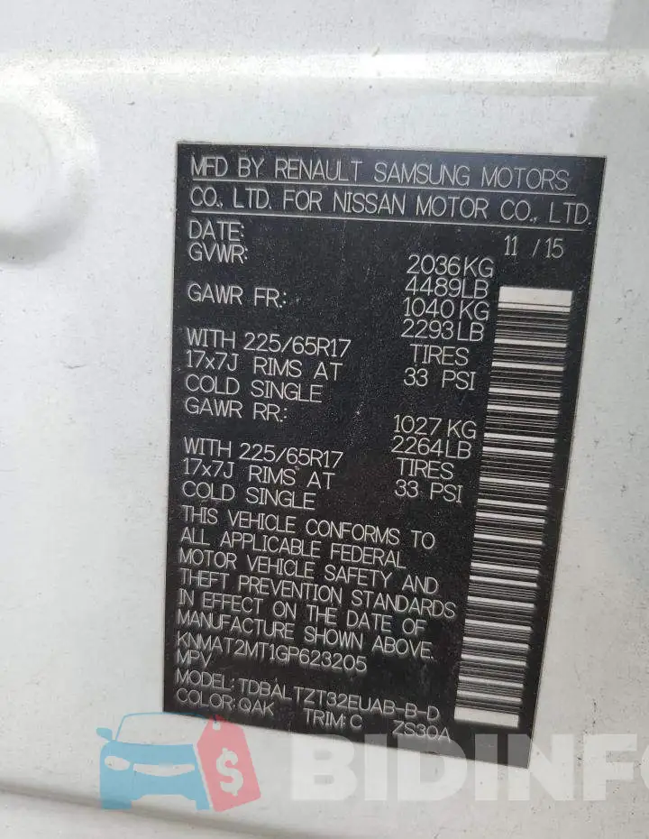 KNMAT2MT1GP623205 Photo# 12