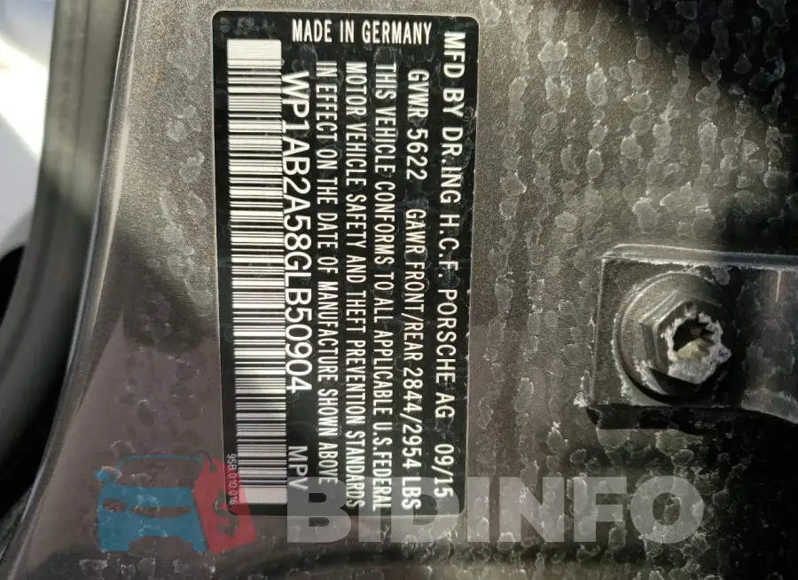 WP1AB2A58GLB50904 Photo# 13