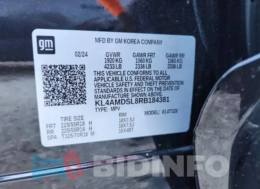 KL4AMDSL8RB184381 Photo# 14