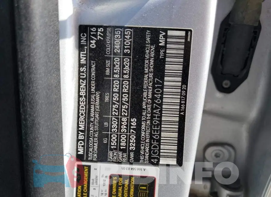 4JGDF6EE9HA764017 Photo# 14