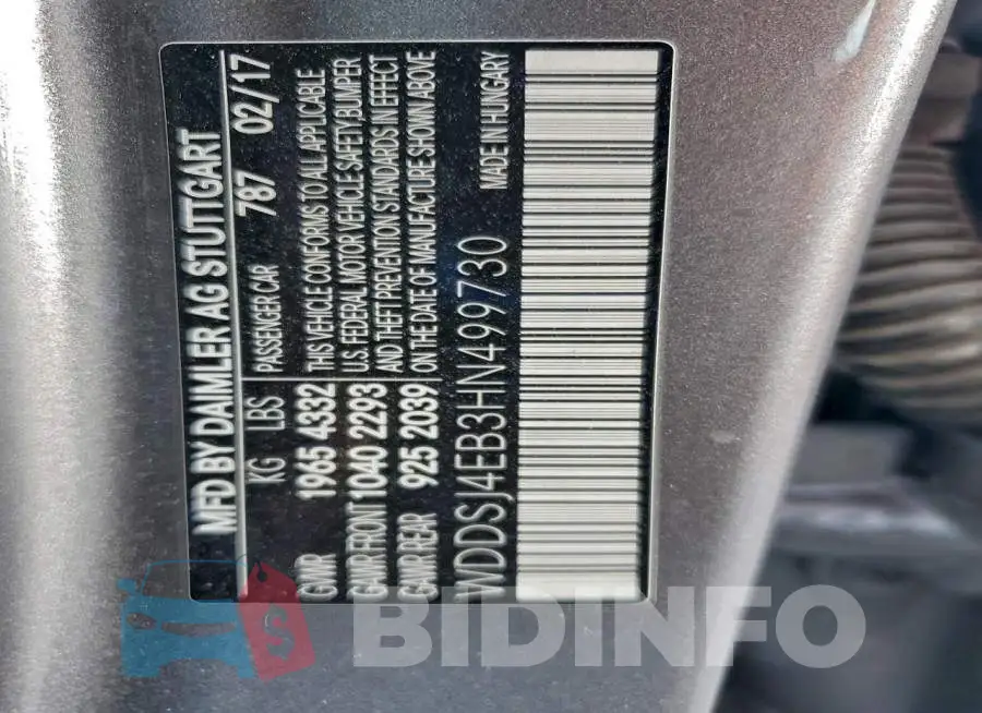 WDDSJ4EB3HN499730 Photo# 12