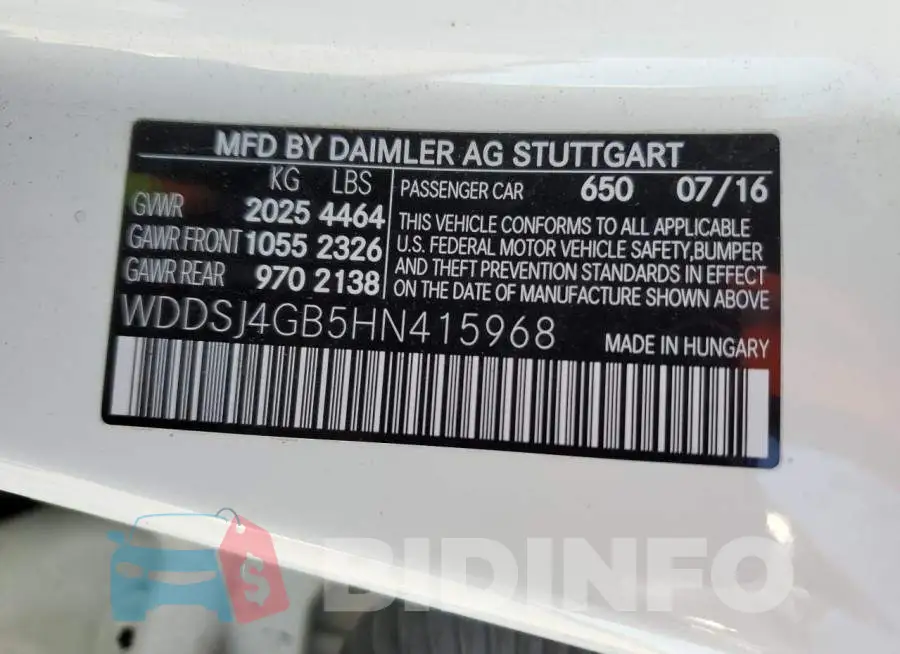 WDDSJ4GB5HN415968 Photo# 13