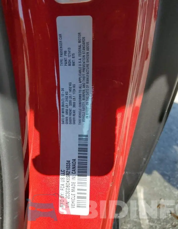 2C3CDBDK6SR210334 Photo# 12