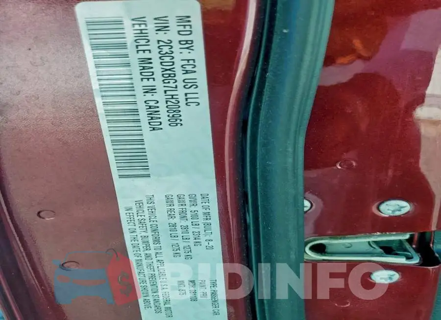 2C3CDXBG7LH208966 Photo# 12