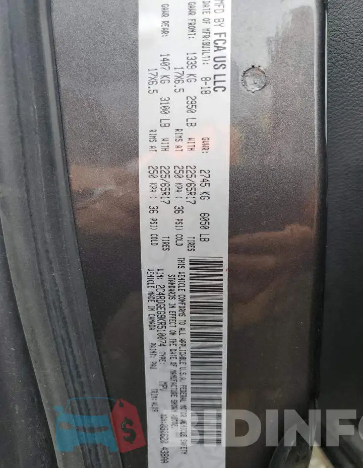 2C4RDGEG9KR510074 Photo# 14