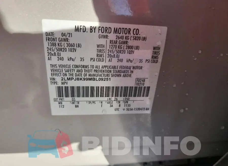 2LMPJ8K99MBL09251 Photo# 13