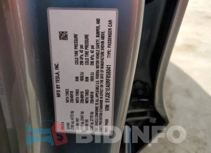 5YJ3E1EA0RF858041 Photo# 12