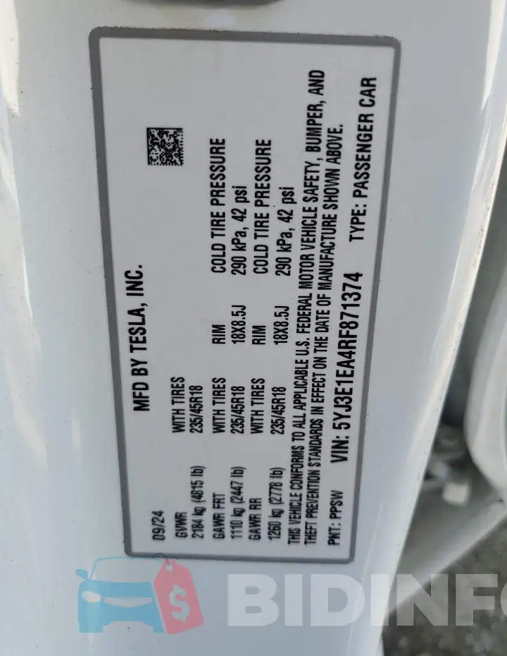 5YJ3E1EA4RF871374 Photo# 12