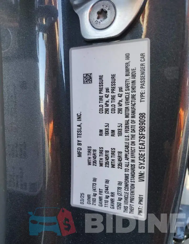 5YJ3E1EA7SF989098 Photo# 12
