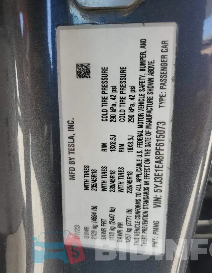 5YJ3E1EA8PF615073 Photo# 13