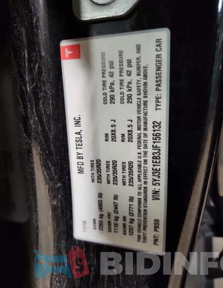 5YJ3E1EB3JF156132 Photo# 12