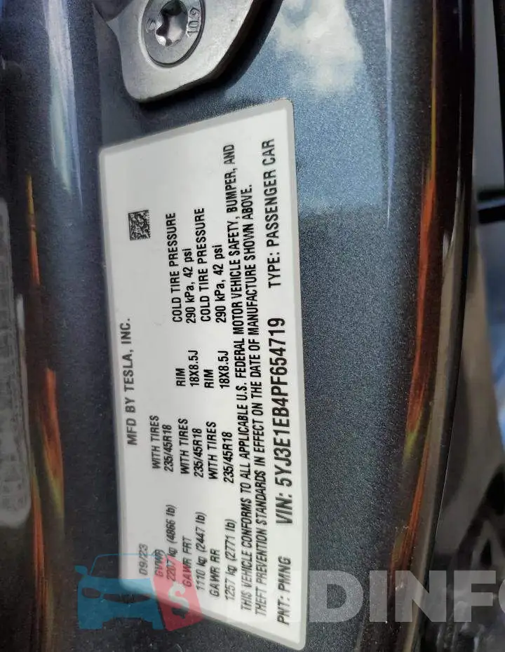 5YJ3E1EB4PF654719 Photo# 12