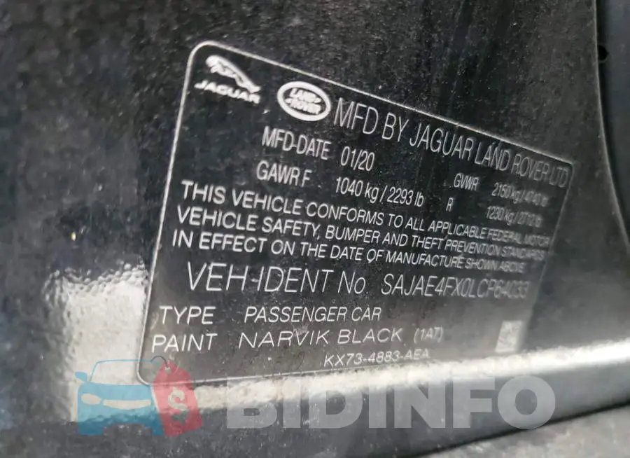SAJAE4FX0LCP64033 Photo# 12