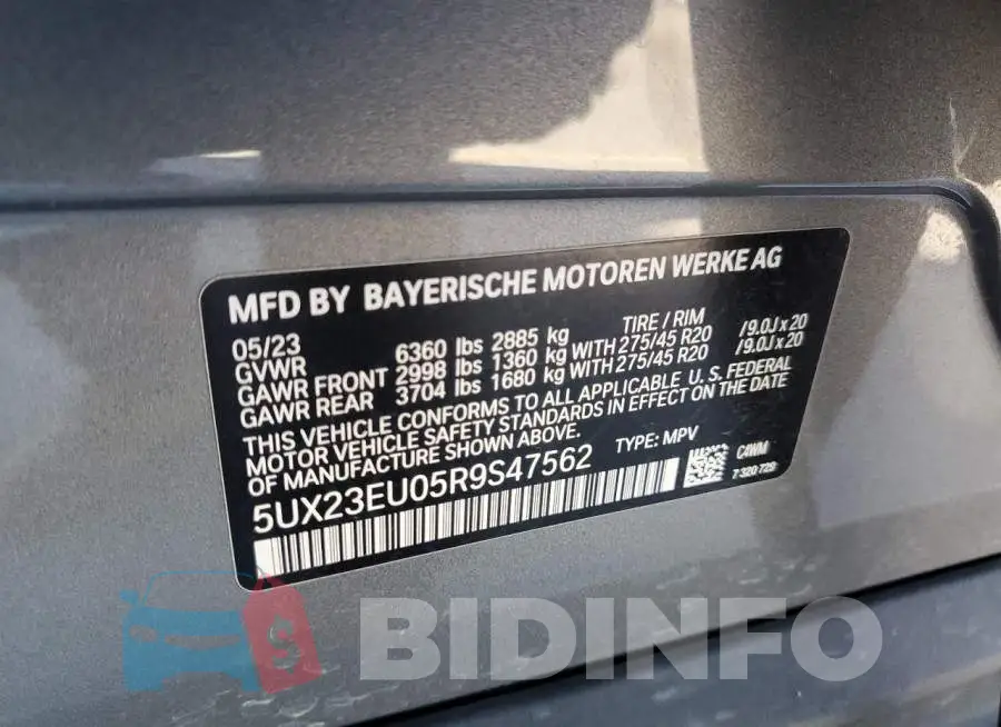 5UX23EU05R9S47562 Photo# 12