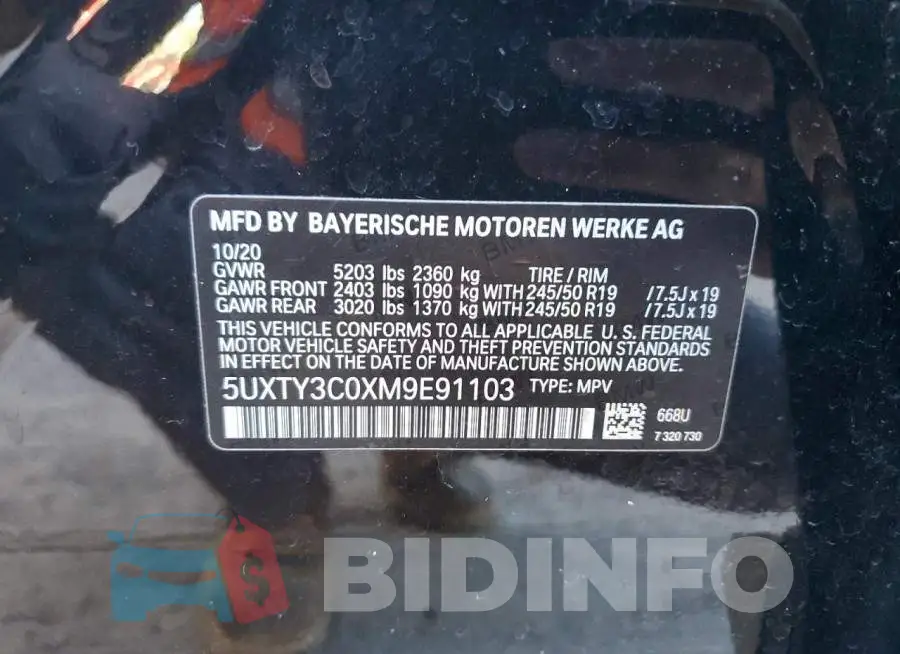 5UXTY3C0XM9E91103 Photo# 13