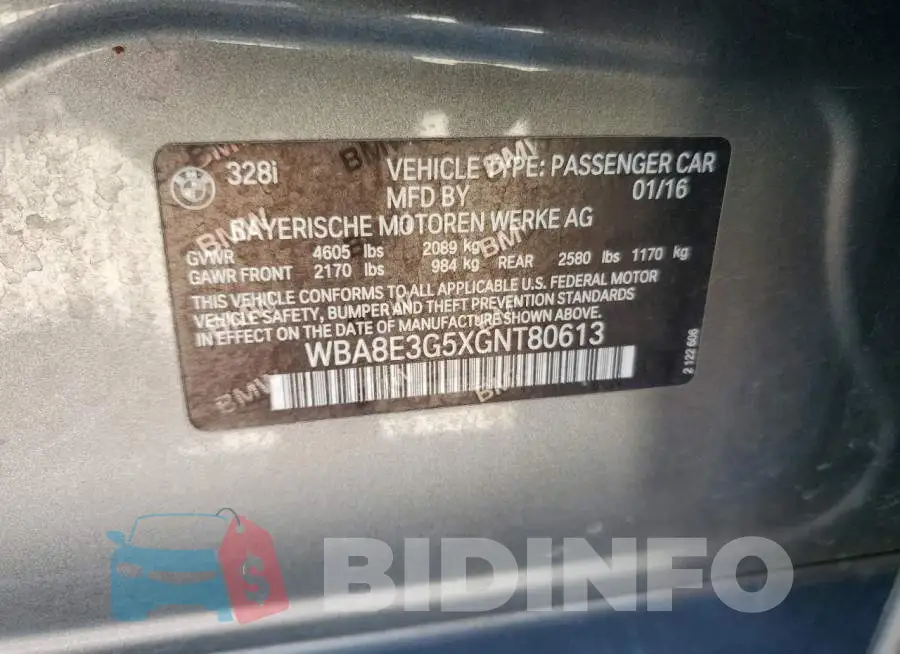WBA8E3G5XGNT80613 Photo# 12